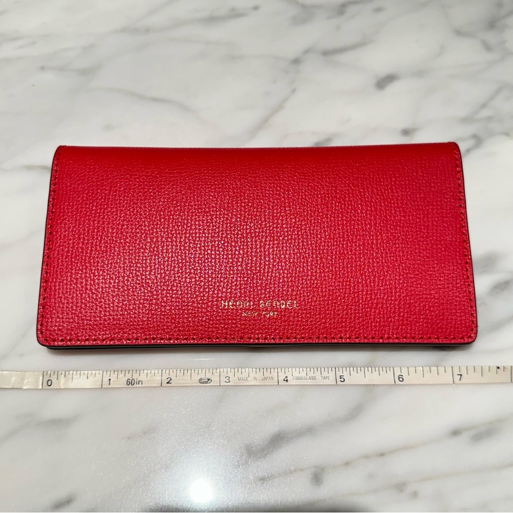 Henri Bendel West 57th Kangaroo Wallet, Red, with Cardholder Insert, NWT